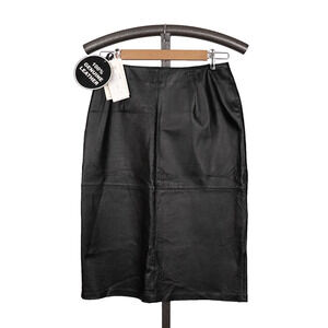 Nygard Collection Black Leather Pencil Skirt Size 6 Capsule Minimalist Career